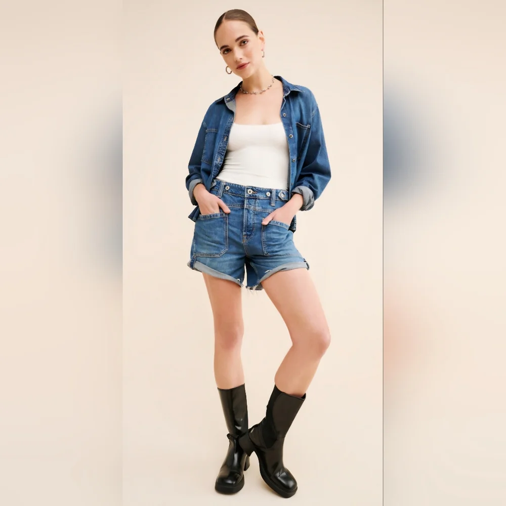 We The Free Palmer 100% Cotton Denim Jean Shorts Women's Size 29